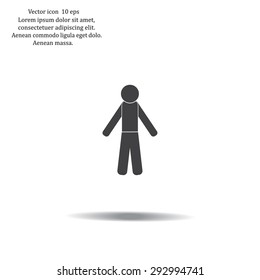 man icon - vector illustration with shadow