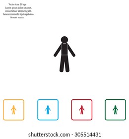 man icon - vector illustration with shadow
