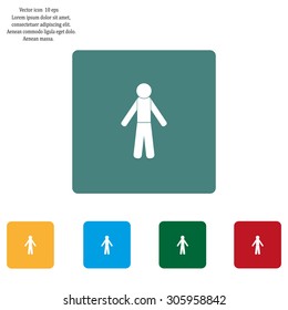 man icon - vector illustration with shadow
