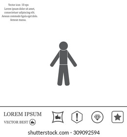 man icon - vector illustration with shadow
