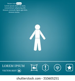 man icon - vector illustration with shadow