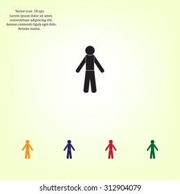 man icon - vector illustration with shadow