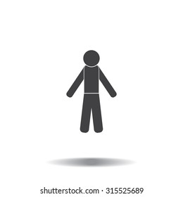 man icon - vector illustration with shadow
