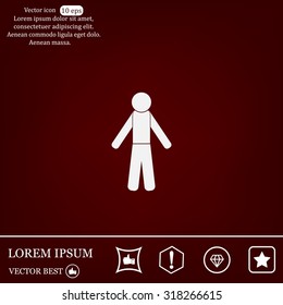 man icon - vector illustration with shadow