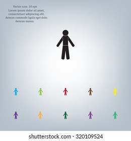 man icon - vector illustration with shadow