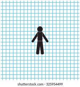 man icon - vector illustration with shadow
