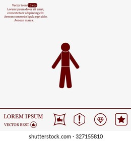 man icon - vector illustration with shadow