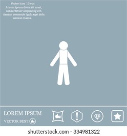 man icon - vector illustration with shadow