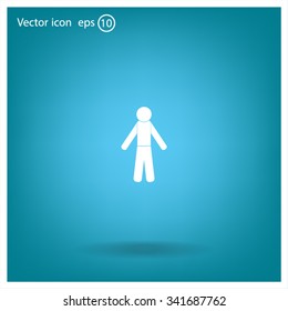 man icon - vector illustration with shadow