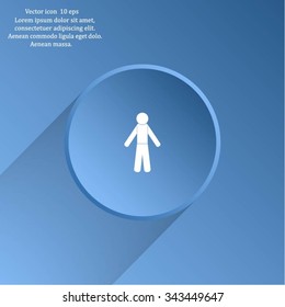 man icon - vector illustration with shadow