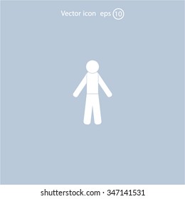 man icon - vector illustration with shadow