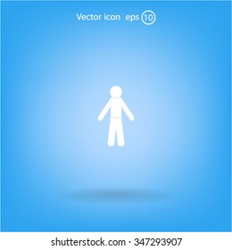 man icon - vector illustration with shadow