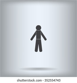 man icon - vector illustration with shadow