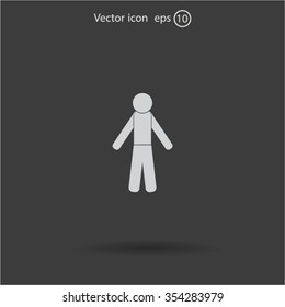 man icon - vector illustration with shadow
