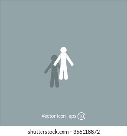 man icon - vector illustration with shadow