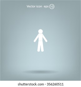 man icon - vector illustration with shadow