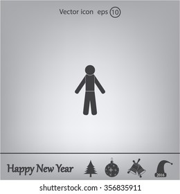 man icon - vector illustration with shadow