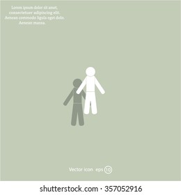 man icon - vector illustration with shadow