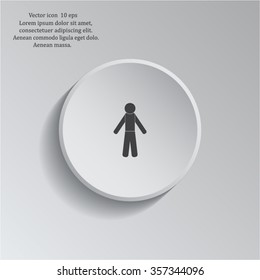man icon - vector illustration with shadow