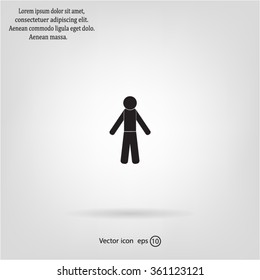 man icon - vector illustration with shadow
