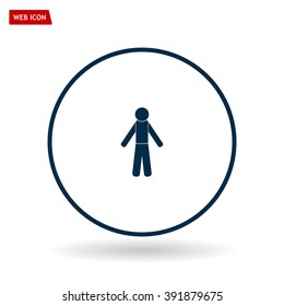 man icon - vector illustration with shadow
