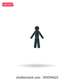 man icon - vector illustration with shadow