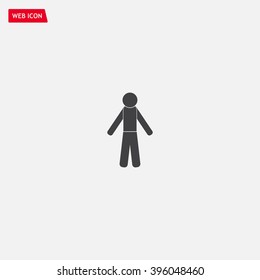 man icon - vector illustration with shadow