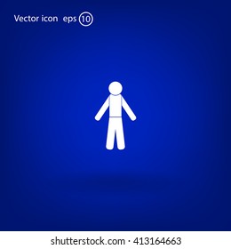 man icon - vector illustration with shadow