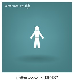 man icon - vector illustration with shadow