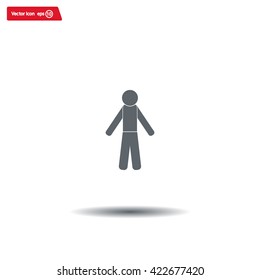 man icon - vector illustration with shadow