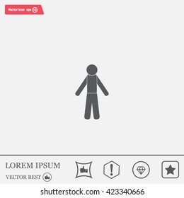 man icon - vector illustration with shadow