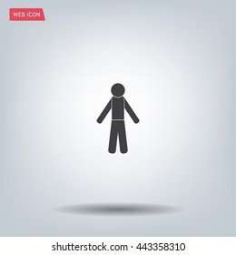 man icon - vector illustration with shadow