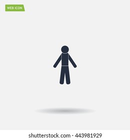 man icon - vector illustration with shadow