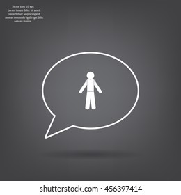 man icon - vector illustration with shadow