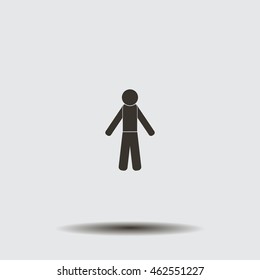 man icon - vector illustration with shadow
