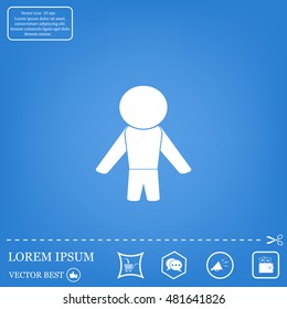 man icon - vector illustration with shadow