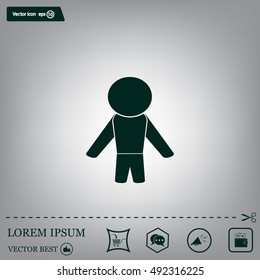 man icon - vector illustration with shadow