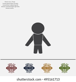 man icon - vector illustration with shadow