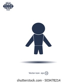 man icon - vector illustration with shadow