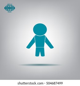 man icon - vector illustration with shadow