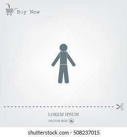 man icon - vector illustration with shadow