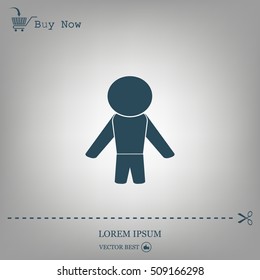 man icon - vector illustration with shadow