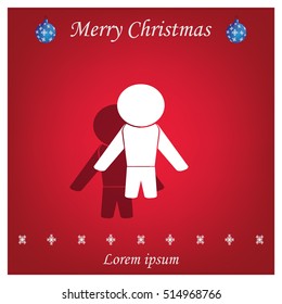 man icon - vector illustration with shadow