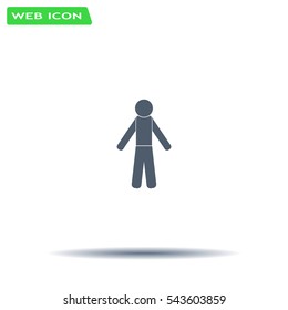 man icon - vector illustration with shadow