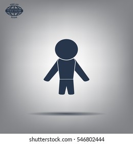 man icon - vector illustration with shadow