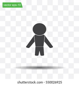 man icon - vector illustration with shadow