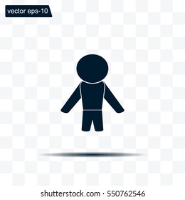 man icon - vector illustration with shadow
