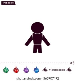 man icon - vector illustration with shadow