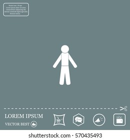 man icon - vector illustration with shadow