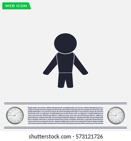 man icon - vector illustration with shadow